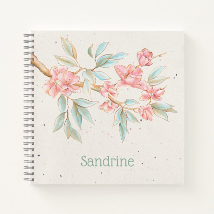 Customizable notebook: Blossoming almond branch