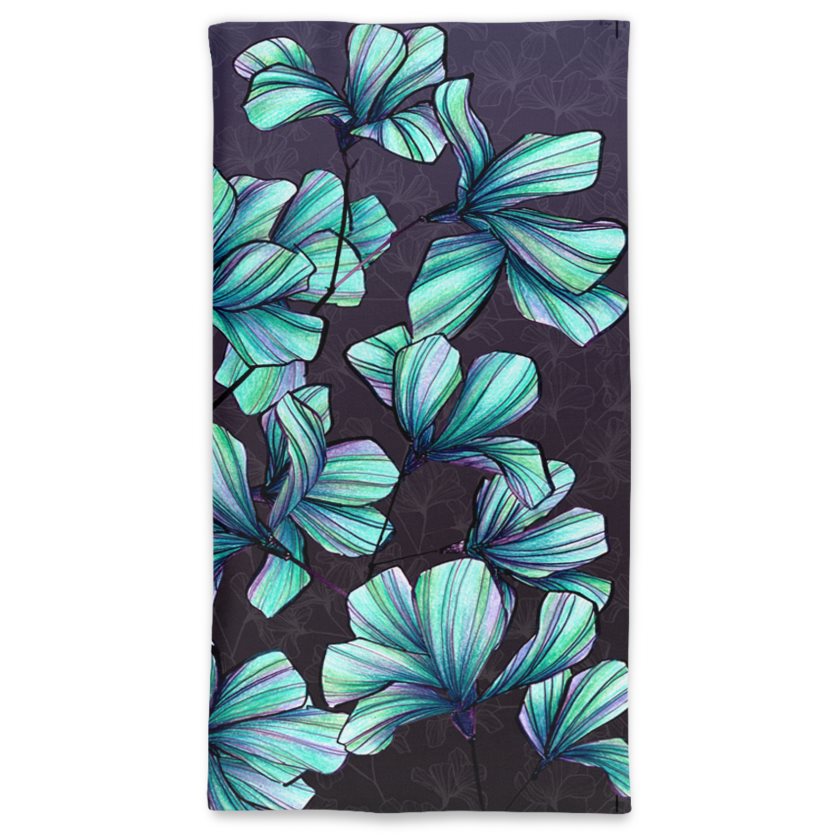 Neck tube: Wild botanical in turquoise and purple
