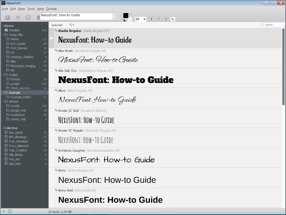 NexusFont How-to guide