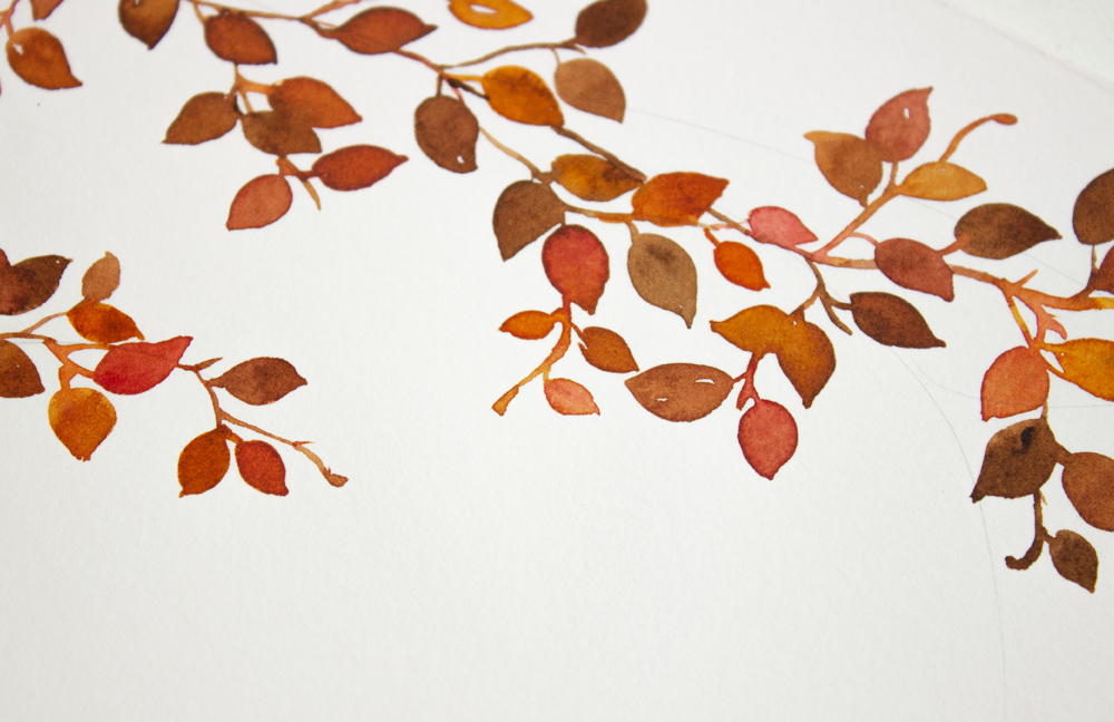 Watercolor leaves